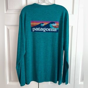 EUC Patagonia Men's Long Sleeve Shirt in Teal Size XL